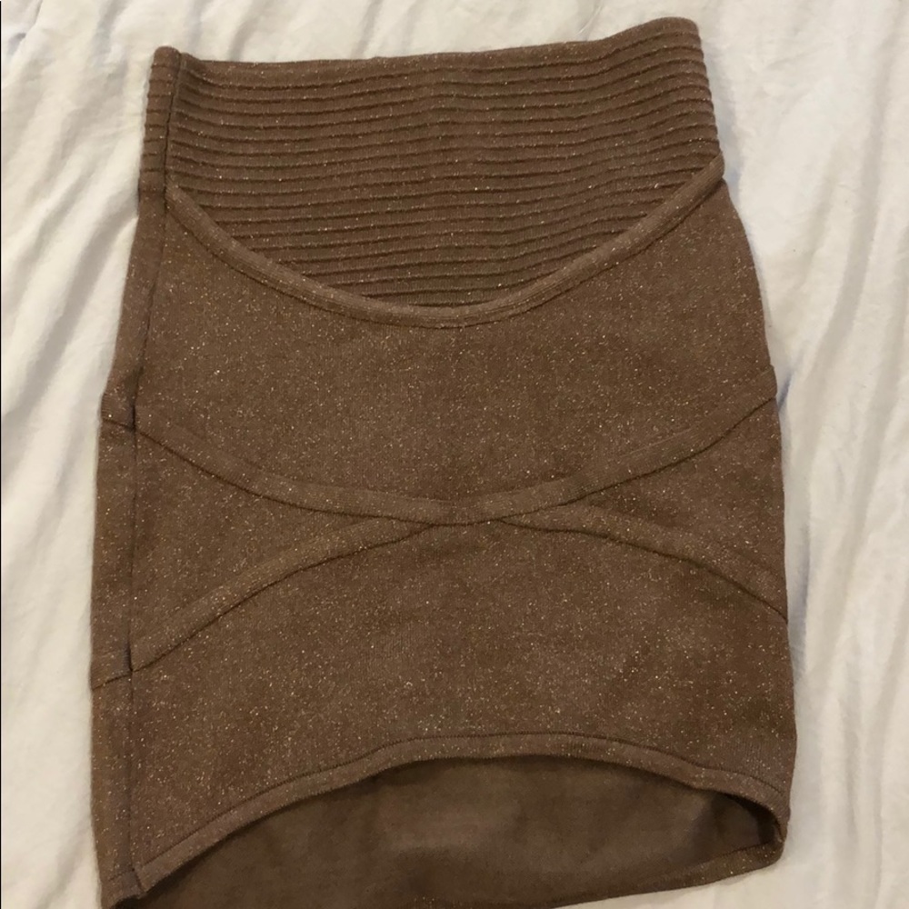 Bebe brown sparkle bandage skirt